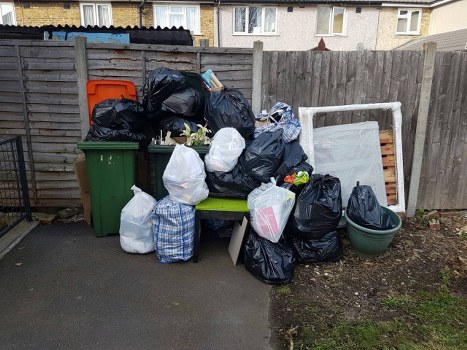 Professional house clearance team in action