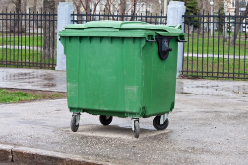 Professional waste collection team at work