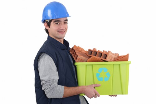 Business waste removal professionals clearing office space